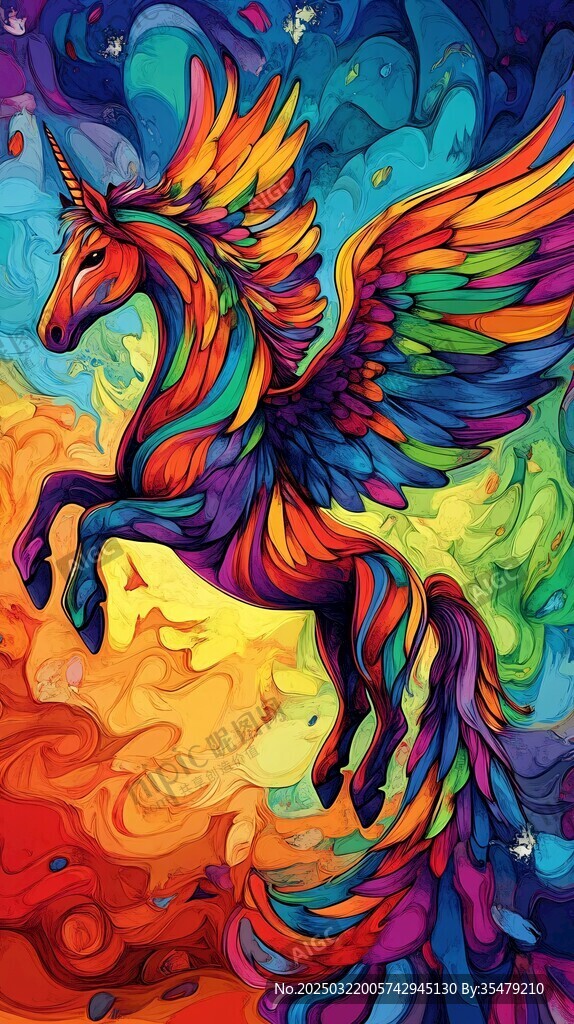 彩虹獨(dú)角獸的夢幻飛躍