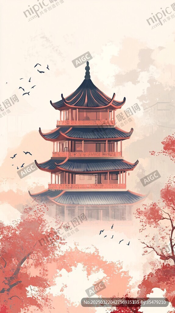 紅塔飛鳥圖