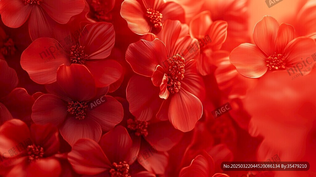 紅色花卉的數字藝術