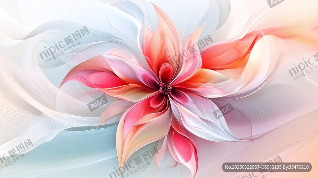 數(shù)字藝術(shù)花卉抽象圖像