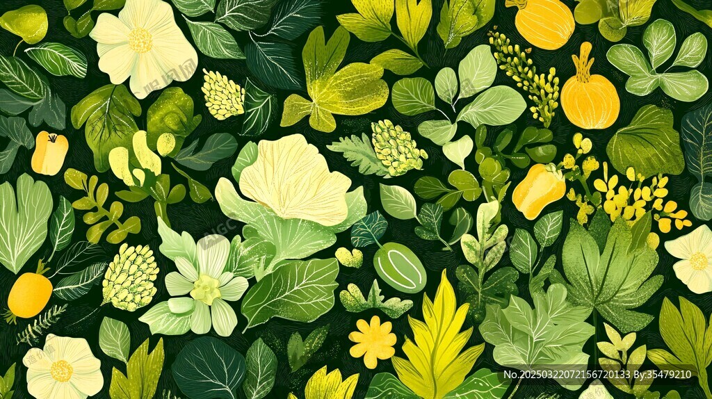 綠色植物圖案