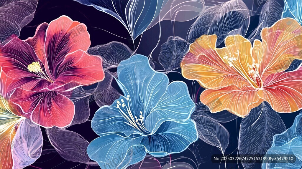 多彩花卉圖案