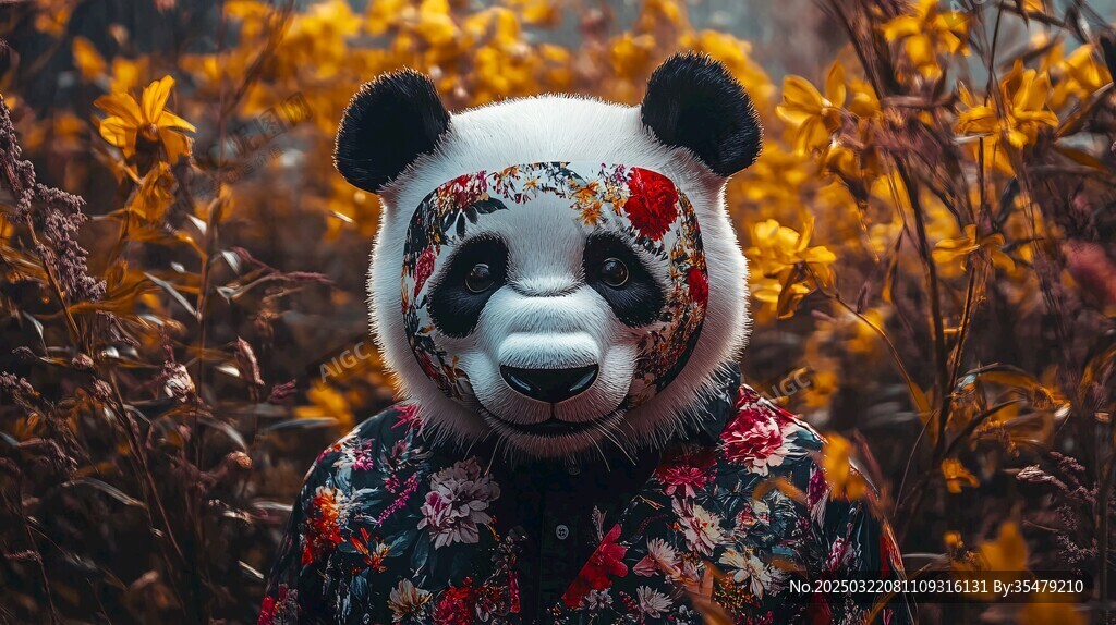 神秘熊貓面具人物