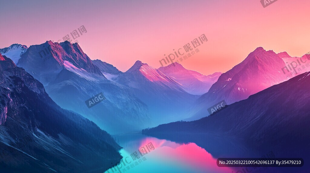 山谷的寧靜黎明