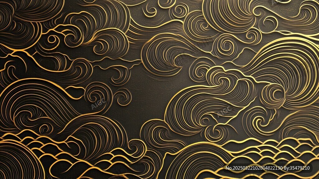 金色波浪紋理背景