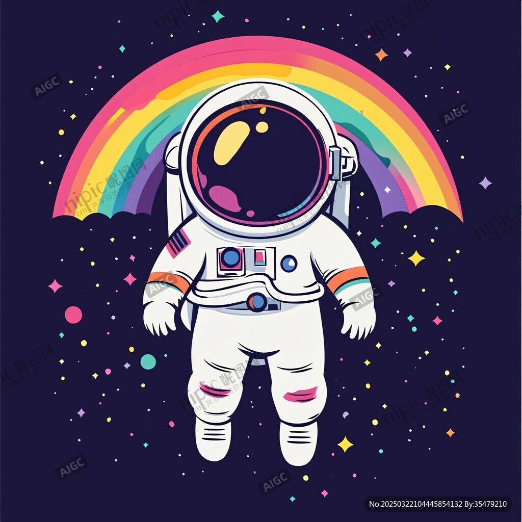 宇宙中的彩虹宇航員