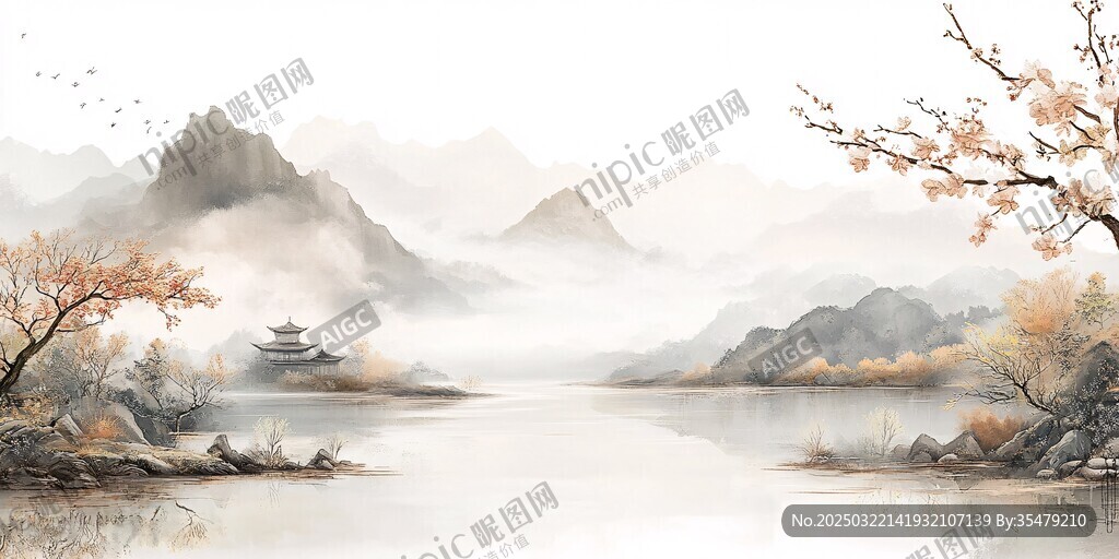 山水畫中的中國風景