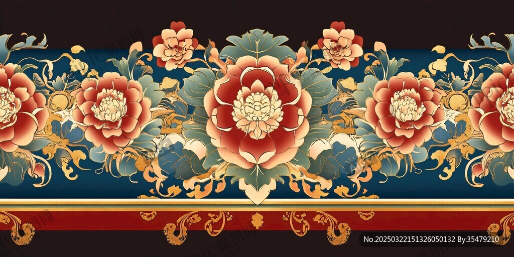 奢華復古花卉圖案