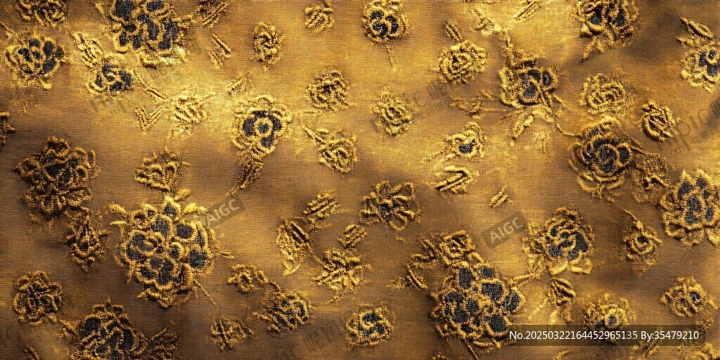 金色花紋織物