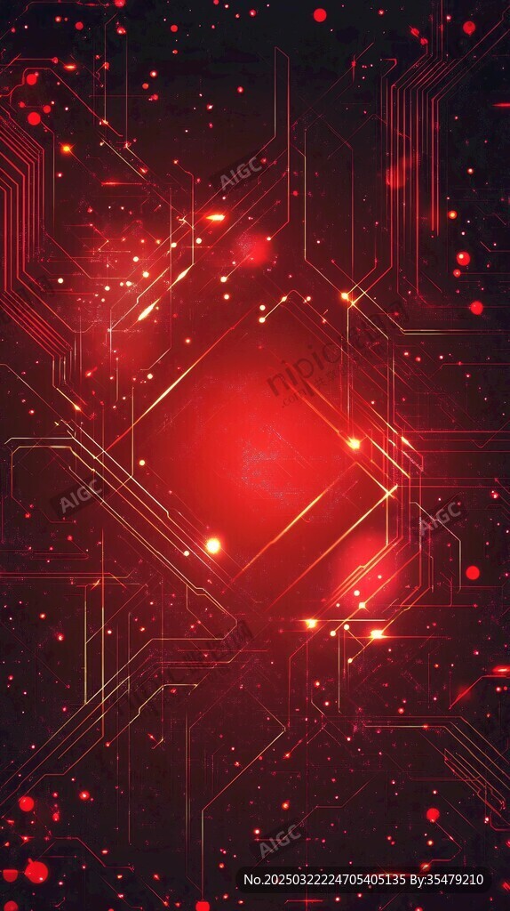 紅色電路板數字藝術
