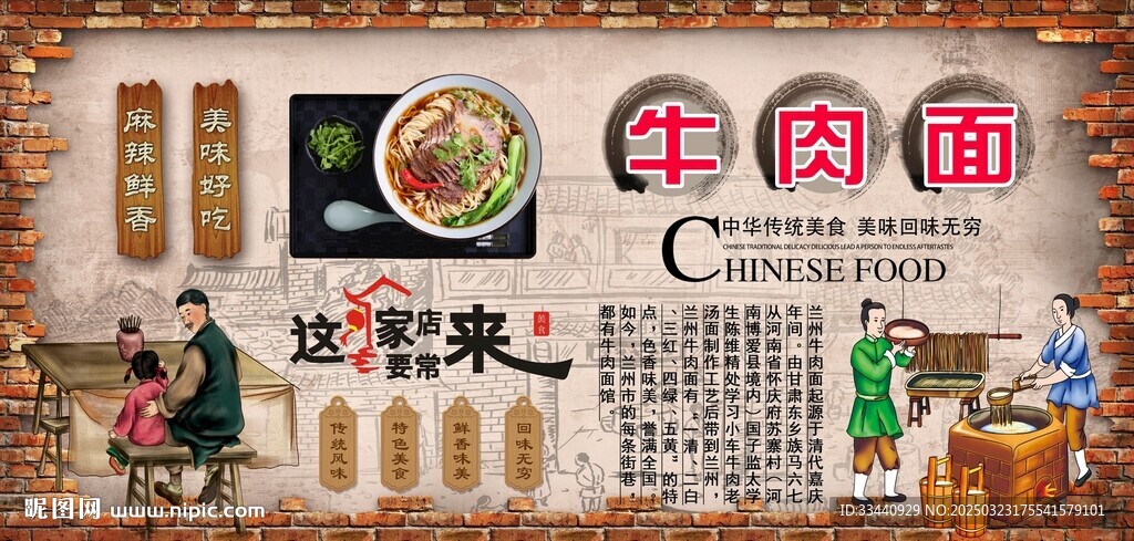 牛肉面背景墻