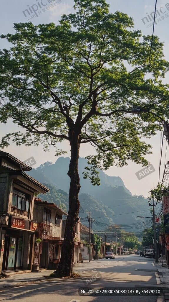 鄉(xiāng)村山腳下的寧靜時光