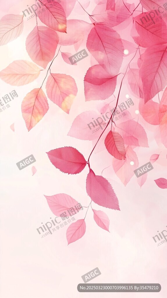粉色葉子藝術