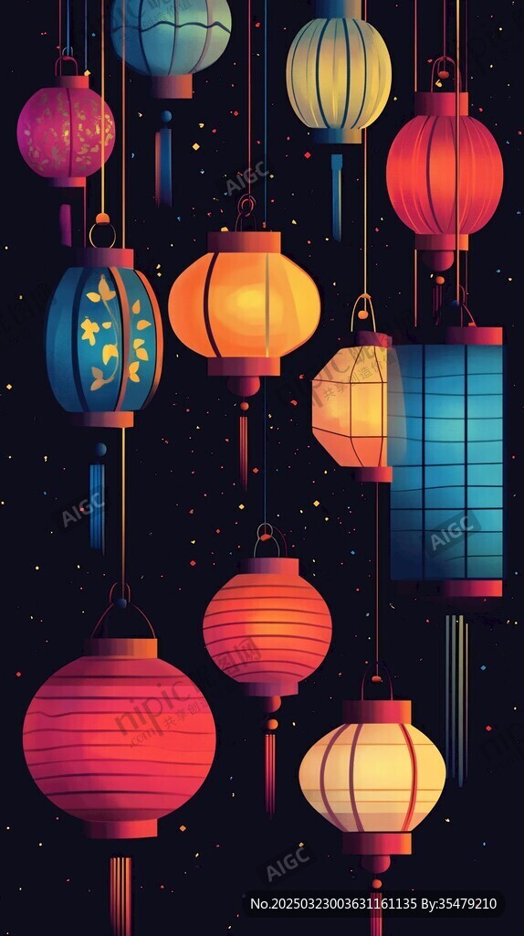 星空下的彩燈之夜