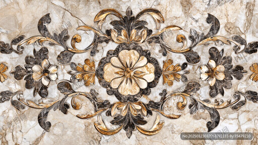 marble floral pattern