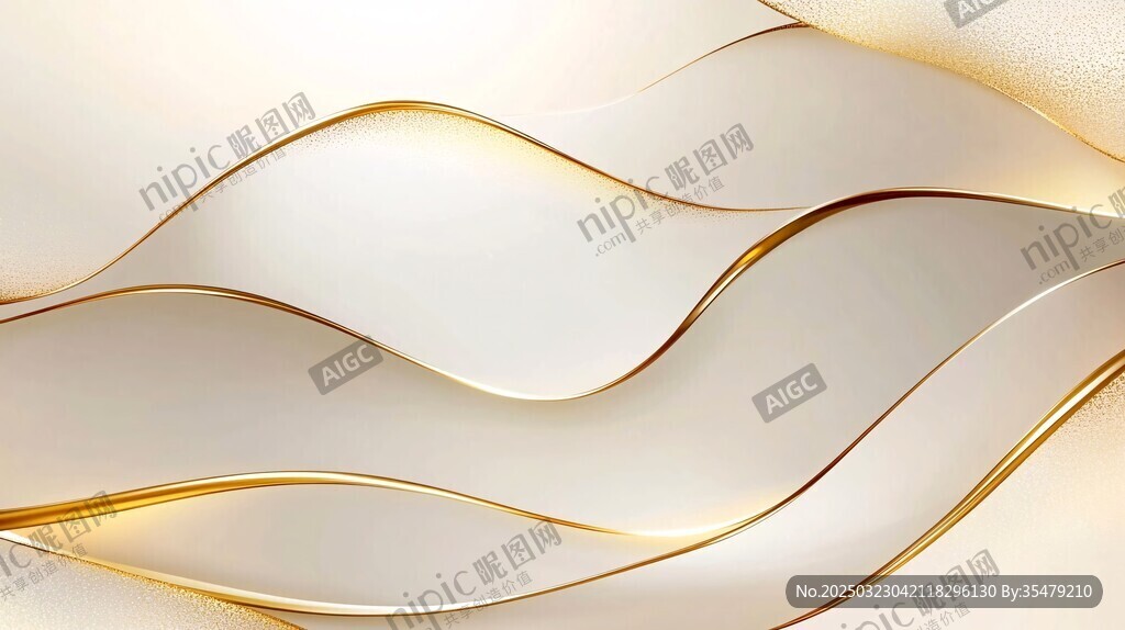 金色波浪抽象藝術(shù)
