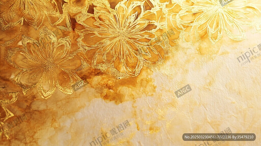 金色花紋抽象藝術(shù)