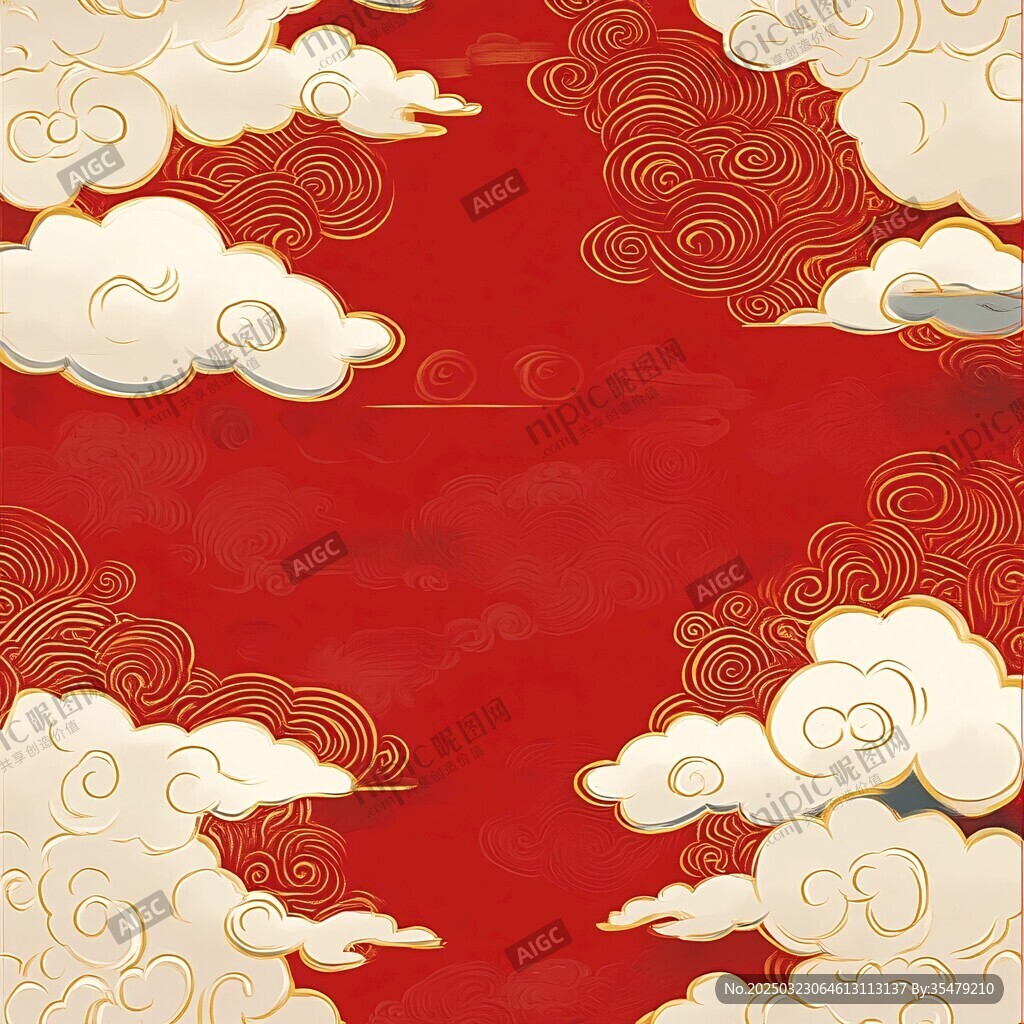 紅色云彩圖案