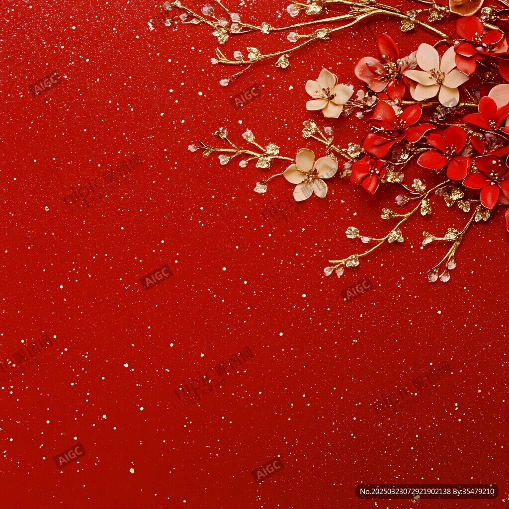 紅梅金枝閃亮雪