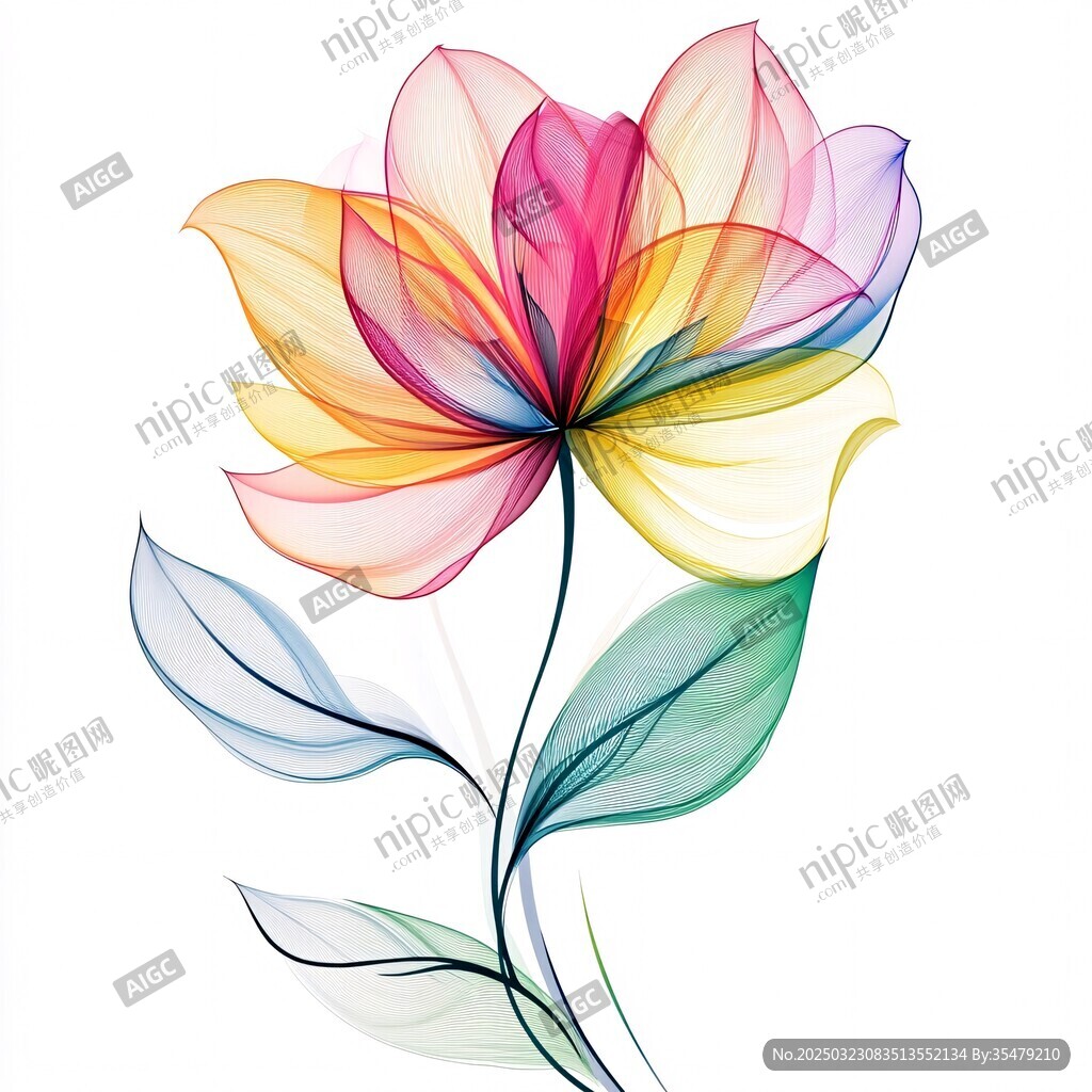多彩花卉藝術圖案