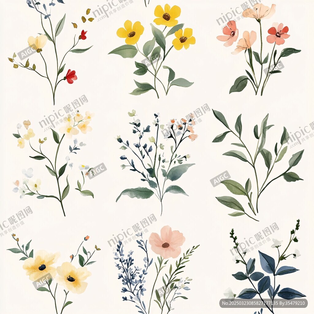 水彩花卉藝術作品