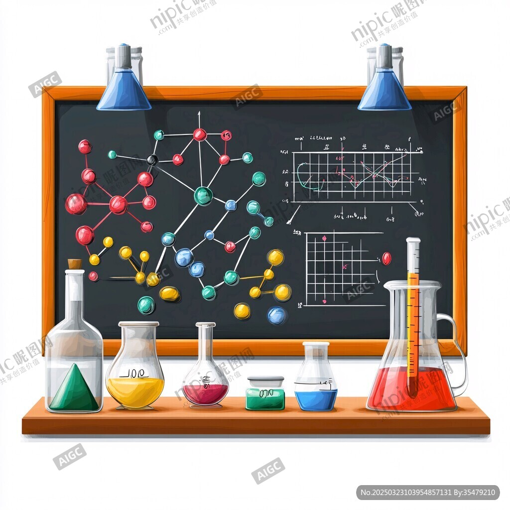 科學實驗室的化學公式和分子結構