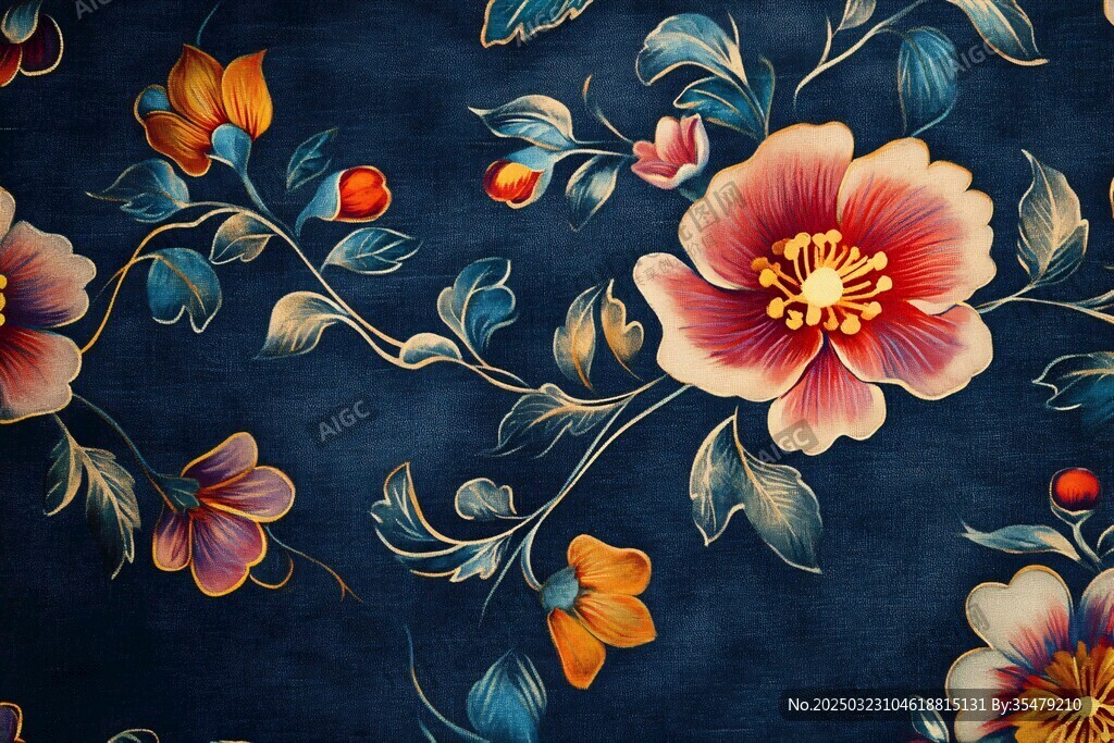 復(fù)古花卉圖案