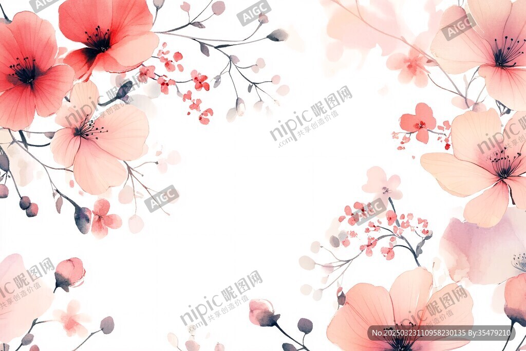 水彩花卉藝術作品