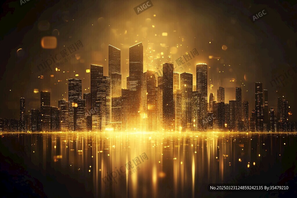 金色都市夜景
