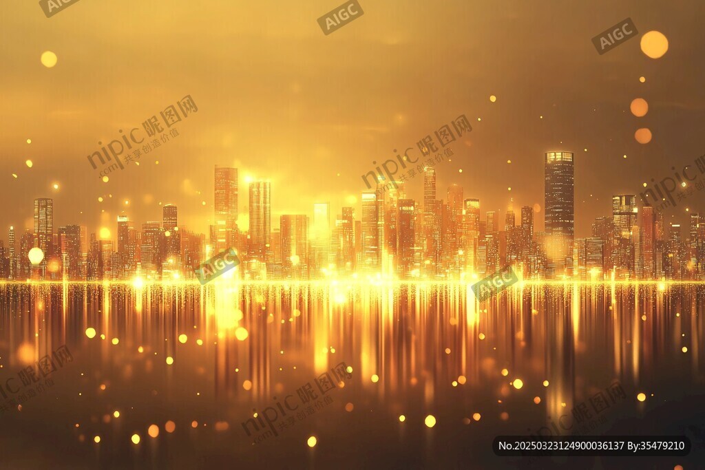 金色都市夜景
