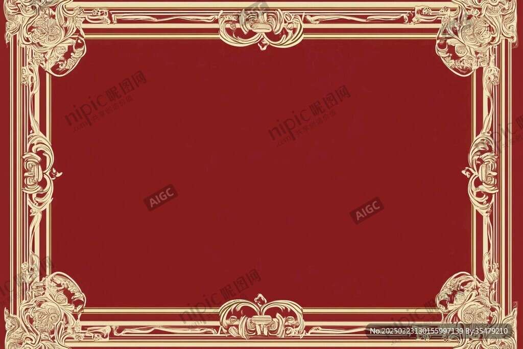 紅色背景的精致邊框設(shè)計(jì)
