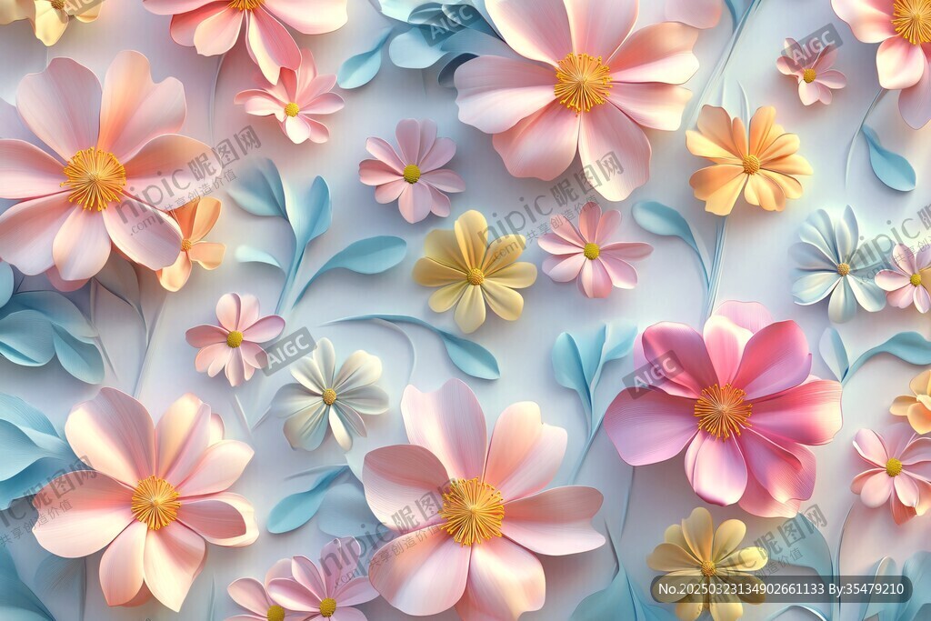 彩色花卉圖案