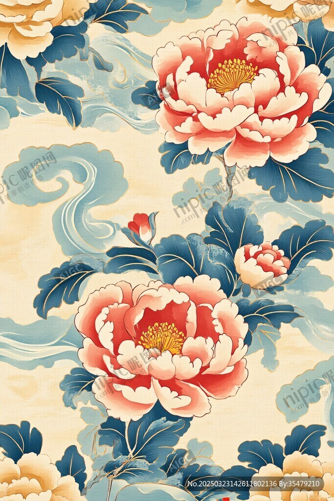 云中盛開的花朵