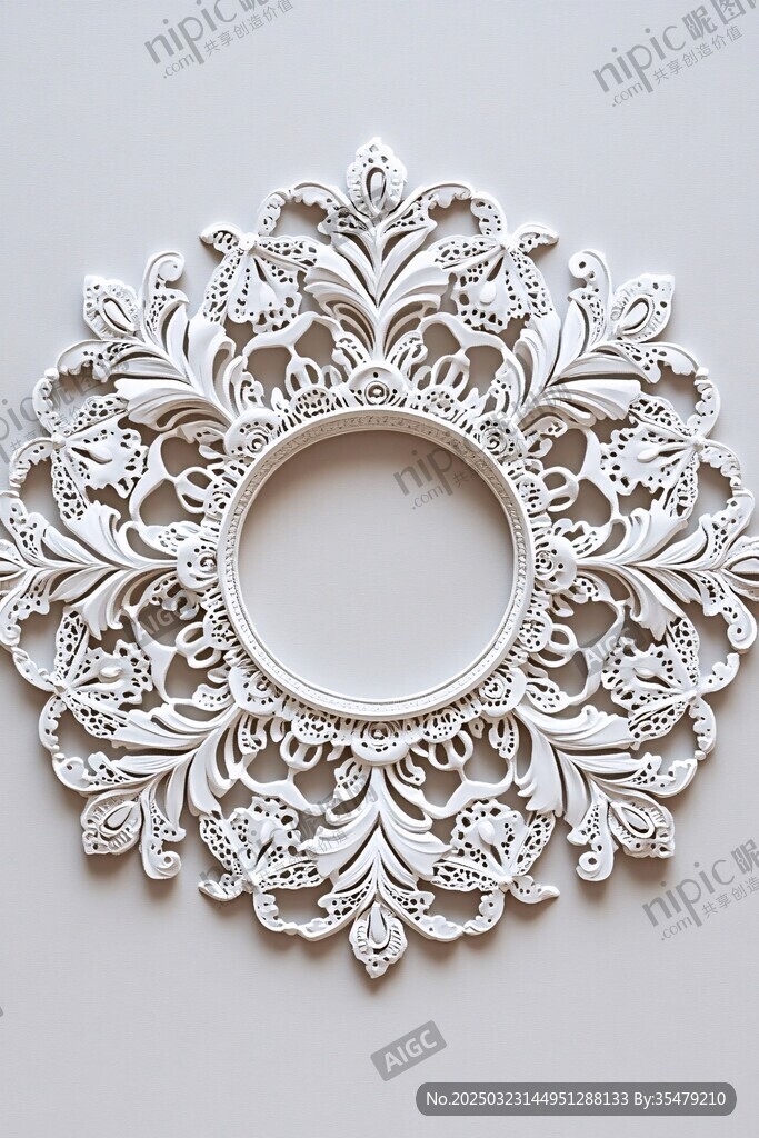 白色精致雕花裝飾品
