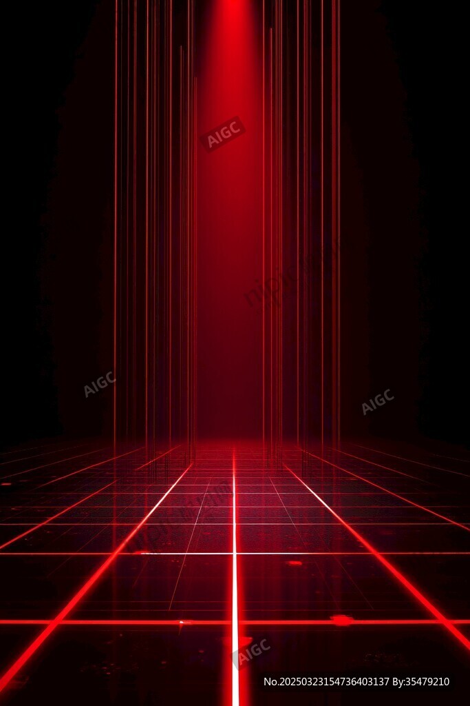 紅色光影下的數字世界