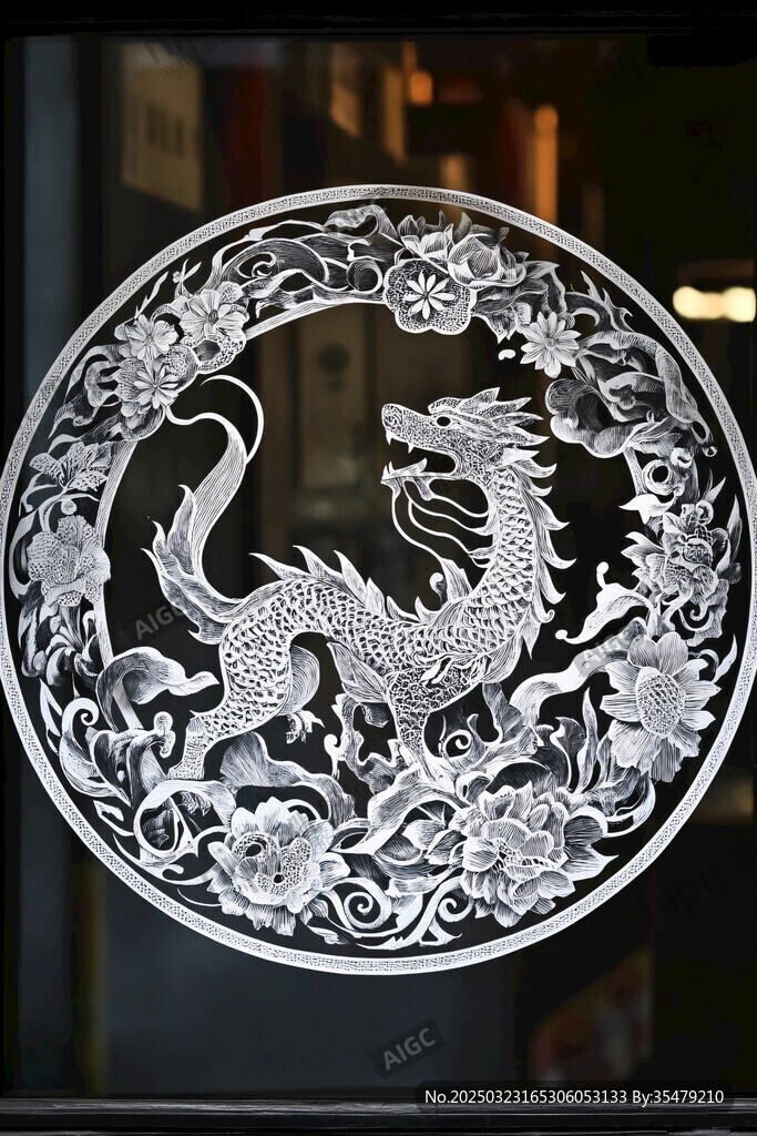龍紋窗花剪紙藝術(shù)