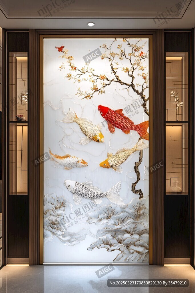 九魚圖之梅花紅鯉