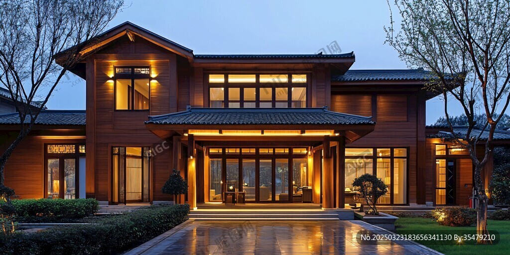 現代中式建筑之夜