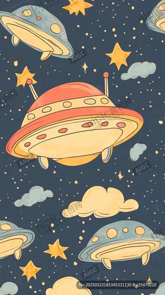 太空飛碟與星空的奇妙之旅