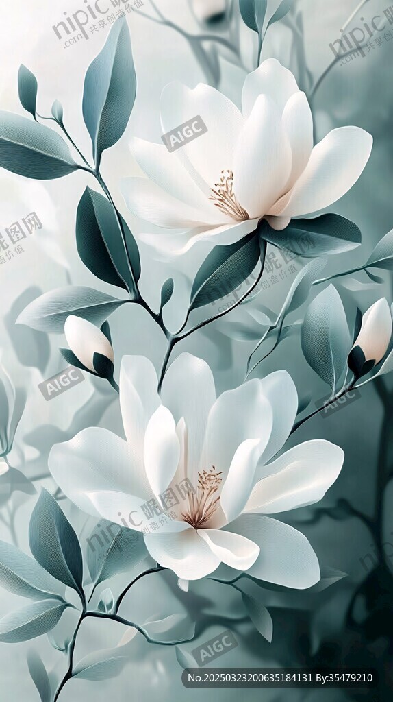 白花綠葉