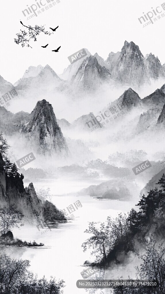 山水畫中的中國(guó)風(fēng)景