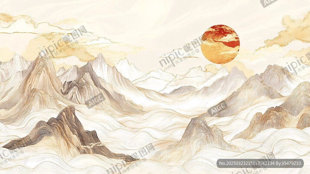云霧繚繞的山川風景
