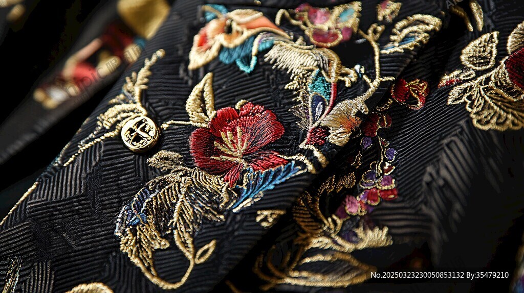 絢麗的金色刺繡