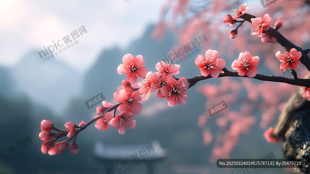 春日里 桃花朵朵開