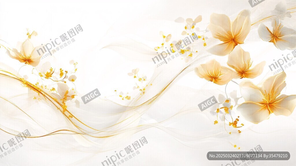 金色花韻透明紗