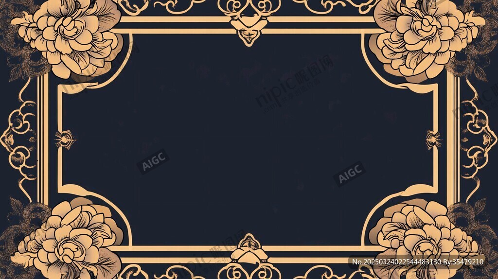 復(fù)古風(fēng)格的花卉邊框設(shè)計(jì)