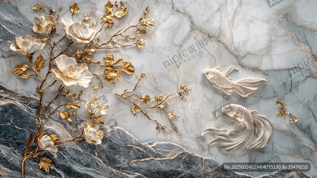 金色花紋大理石背景