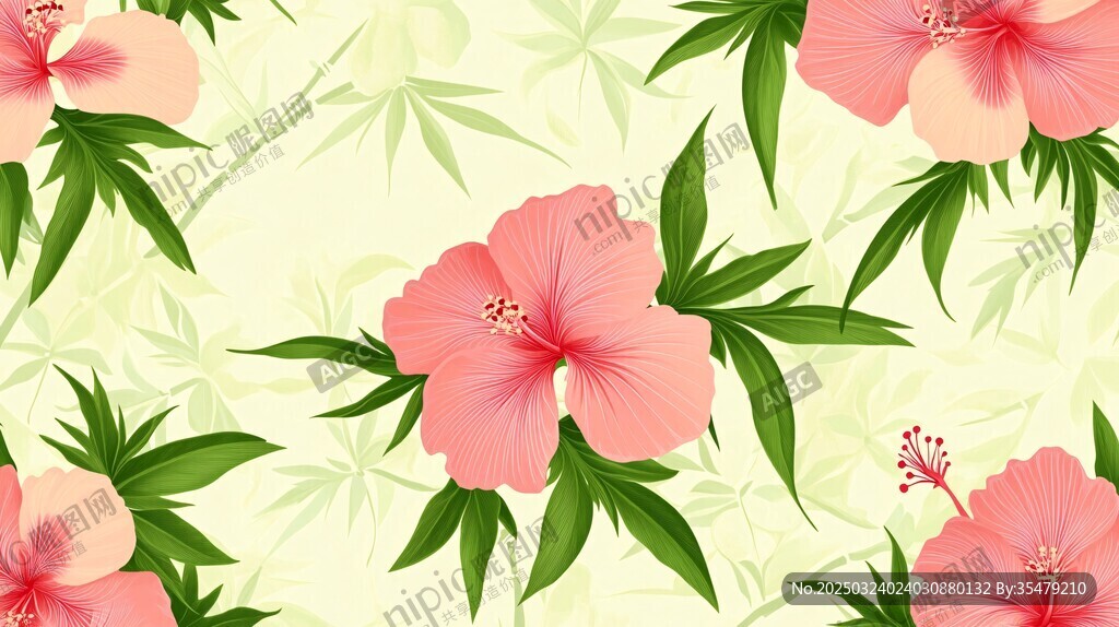 熱帶風情花卉圖案
