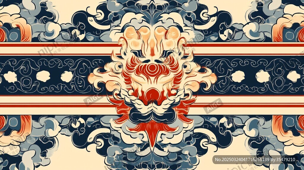 云紋巴洛克風(fēng)格圖案
