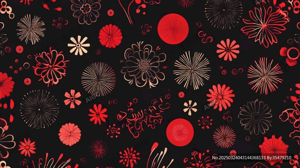 紅色煙花圖案